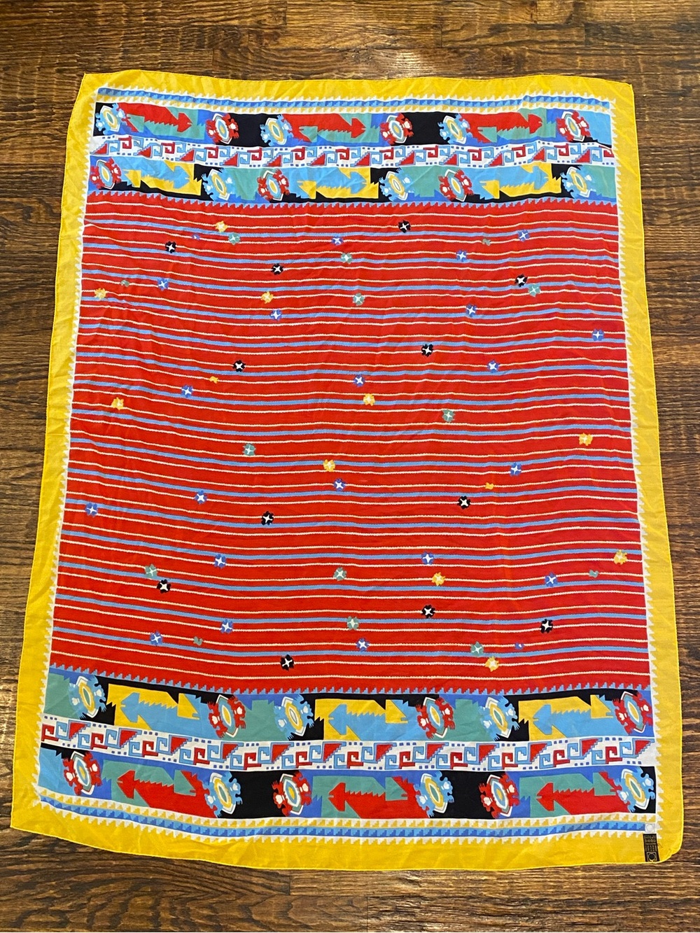 Large Silk Southwestern Pattern Scarf Made in Italy